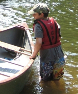 Camping with a canoe