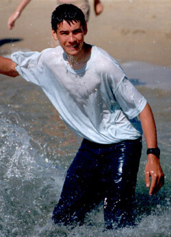 beach skim boarding gets your clothes wet
